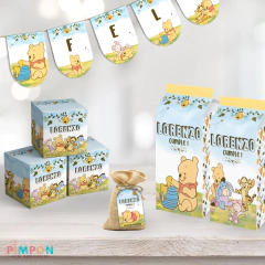 Kit imprimible textos editables - Winnie pooh bebe