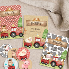 Kit imprimible textos editables - Granja acuarela (turquesa) - (copia)