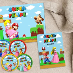 Kit imprimible textos editables - Super mario Bros - comprar online