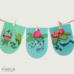 Kit imprimible textos editables - Pokemon - evoluciones de bulbasaur - comprar online