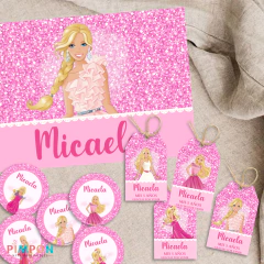 Imagen de Kit imprimible textos editables - Barbie