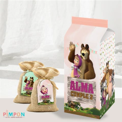 Kit imprimible textos editables - Masha y el Oso mod. 02 - comprar online