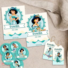 Kit imprimible textos editables - Princesa Jazmin - comprar online