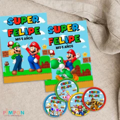 Kit imprimible textos editables - Super mario Bros en internet