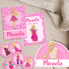 Kit imprimible personalizado - Barbie