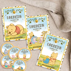 Kit imprimible personalizado - Winnie pooh bebe - pimpon