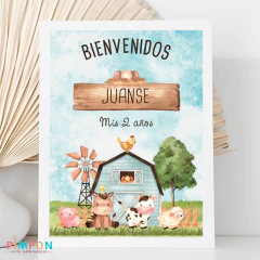 Kit imprimible textos editables - Granja acuarela (turquesa)