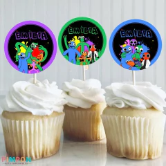 Kit imprimible textos editables - Rainbow Friends en internet