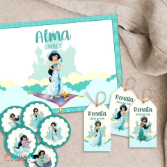 Kit imprimible textos editables - Princesa Jazmin en internet