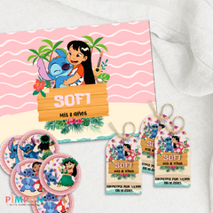 Kit imprimible personalizado - Lilo y Stitch (rosa) on internet
