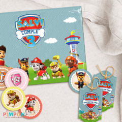 Kit imprimible textos editables - paw patrol