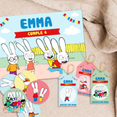 Kit imprimible personalizado - Simon el conejo - pimpon
