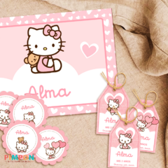 Kit imprimible textos editables - Hello Kitty