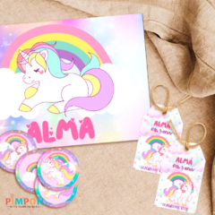 Kit imprimible personalizado - Unicornio
