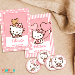 Kit imprimible textos editables - Hello Kitty - tienda online