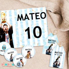 Kit imprimible personalizado - Lionel Messi - Campeon mundial Qatar 2022 - online store