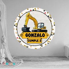 Banner imprimible digital 1.20 mts - VEHICULOS CONTRUCCION - EXCAVADORA MOD. 02