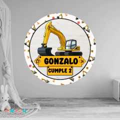 Banner imprimible digital 1.20 mts - VEHICULOS CONTRUCCION - EXCAVADORA MOD. 02