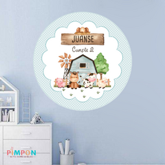Banner imprimible digital 1.20 mts - granja acuarela rosa mod. 02 - (copia)