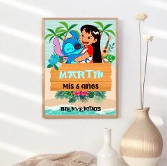 Kit imprimible personalizado - Lilo y Stitch (celeste)