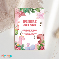Kit imprimible personalizado - Dinosaurios acuarela mod. 02 (rosa) en internet