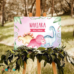 Kit imprimible personalizado - Dinosaurios acuarela mod. 01 (rosa) en internet