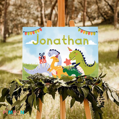 Kit imprimible personalizado - Dinosaurios party dino (verde) - pimpon