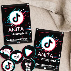 Kit imprimible personalizado - Tik Tok - pimpon