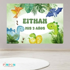 Banner imprimible digital 2 x 1.5 mts - DINOSAURIOS ACUARELA 02