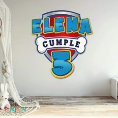 Banner imprimible digital 1.5 mts - logo paw patrol - patrulla canina