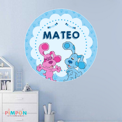 Banner imprimible digital 1.20 mts - las pistas de blue - blue y magenta