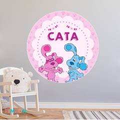 Banner imprimible digital 1.20 mts - las pistas de blue - blue y magenta (rosa)