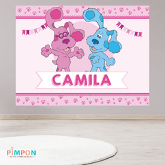 Banner imprimible digital 2 x 1.5 mts - las pistas de blue - blue y magenta (rosa)