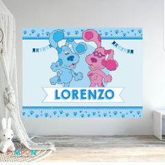 Banner imprimible digital 2 x 1.5 mts - las pistas de blue - blue y magenta