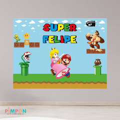 Banner imprimible digital 2 x 1.5 mts - super mario bros mod. 02