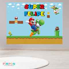 Banner imprimible digital 2 x 1.5 mts - super mario bros mod. 03