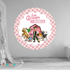 Banner imprimible digital 1.20 mts - la granja de zenon (rosa)