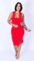 Vestido Modelador Vermelho com Fenda