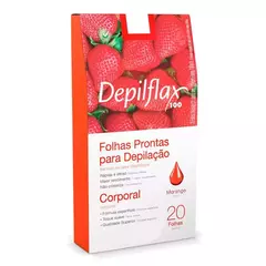 FOLHAS PRONTAS CORPORAL DEPILFLAX MORANGO 20 FOLHAS