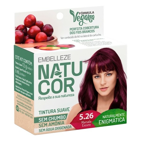 KIT COLORAÇÃO NATUCOR 5.26 MARSALA ESCURO