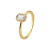 Anel Cristal Retangular (Dourado) - loja online