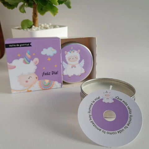Velita Gratitud -llamita Unicornio - comprar online
