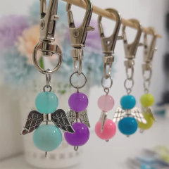 Llavero Ángel de la guarda con estampita - comprar online