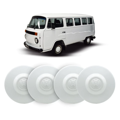 Jogo Calota Kombi 1980 Até 2018 Branca (4 Peças) Branco