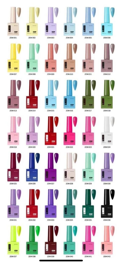 Kit Completo Esmaltes em Gel ZEM - 42 CORES
