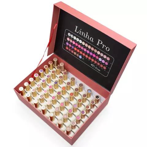 Kit Esmalte Camada Única 49 Cores Camada Única + Super Base Coat+ Top Coat Diamante Real Love