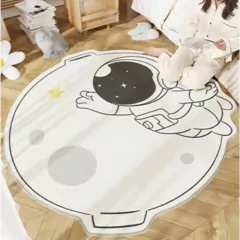 Tapete Infantil Redondo Astronauta - Nórdico Ateliê