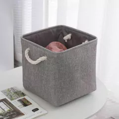 Cesto Organizador Quadrado Linho - Cinza - comprar online