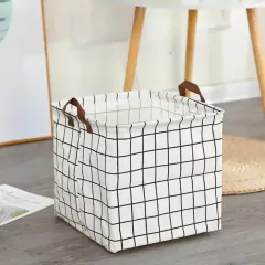 Cesto Organizador Quadrado Dobrável Quadriculado Branco na internet