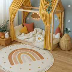 Tapete Infantil Redondo Rainbow Tassel Terroso na internet